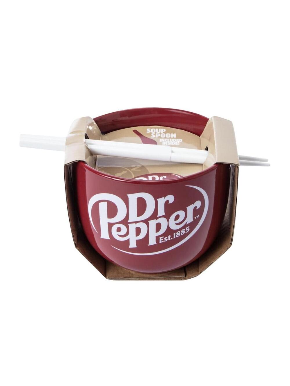 (New) Dr. Pepper Noodle Bundle Ramen Bowl Gift Set w/ Spoon & Chopsticks